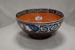 A 20th century Maling ware lustre bowl no. 5307, chip to rim.