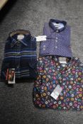 Three modern mens shirts by Dario Beltran, all as new with tags. Size 38/40