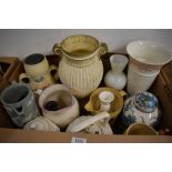 A selection of jugs and Vases including Wedgwood, Mason's, and Carlton Ware etc.