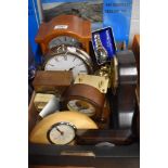 A nice lot of clocks including mantel and carriage. Also included is a Pod gents watch.