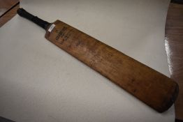 A vintage Slazenger cricket bat, Len Hutton facsimile autograph.