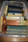 A carton of mixed vintage books including The Works Of Louis Stevenson 'Island Nights'