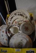A selection of cabinet plates including Wedgwood, Myotts and Adams 'Old Colonial' etc.