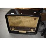 An early 20th century Phillips MK40043 radio set in bakelite case.