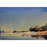 Andrew Pearson, (contemporary), a pair of watercolours, Cows and Evening in the Woods, signed and