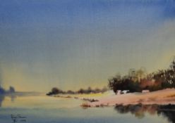 Andrew Pearson, (contemporary), a pair of watercolours, Cows and Evening in the Woods, signed and