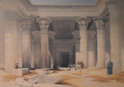 David Roberts, (1796-1864), after, a 20th century re-print, The Portico of the Grand Temple of