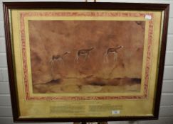 S Townley Bassett, (20th century), after, a print, Rock Art of Southern Africa, 48 x 62cm, framed
