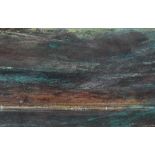 Tiana Marie, (contemporary), a mixed media painting, Through Shade, elemental coastal landscape,