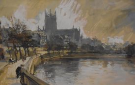 Vernon Ward, (1905-1985), attributed to/in the manner of, a gouache painting, Worcester, attributed