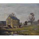 William Dodd (British 1908-1981) oil on canvas, Halfpenny, Stainton, Kendal, unsigned, artists label