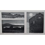 After Elizabeth Morris (contemporary) a limited edition triptych etching, entitled 'Island Outlines'