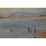 William Dodd (British 1908-1981) watercolour, The Front Arnside with figures, signed lower left,