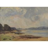 William Dodd (British 1908-1981) watercolour, Arnside coastal scene, signed lower right, within a