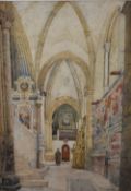 H Terry, (19th century), a watercolour, Valère Basilica Sion Switzerland, signed and dated 15.8.(