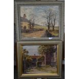 John Archbould, (20th century), an oil painting, Brookbottom Cottage, signed and attributed verso,