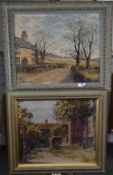 John Archbould, (20th century), an oil painting, Brookbottom Cottage, signed and attributed verso,