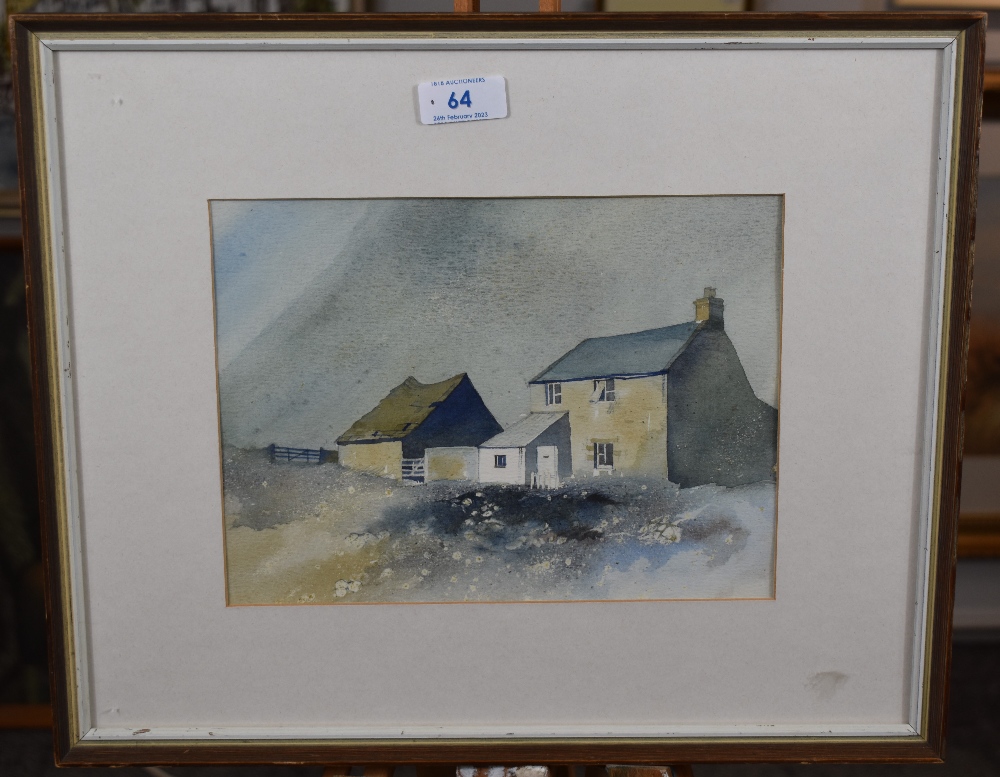 Bert Mabane, (20th century), a watercolour, Abandoned Cottage, attributed verso, 18 x 29cm, - Image 2 of 4