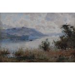 Alfred Heaton Cooper (British 1863-1929) watercolours, a view of Windermere with single boat, signed