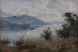 Alfred Heaton Cooper (British 1863-1929) watercolours, a view of Windermere with single boat, signed