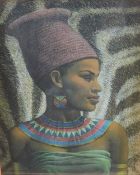 Vladimir Grigoryevich Tretchikoff (Russian 1913-2006) colour print, Zulu maiden, within an angled