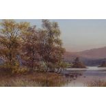 Ebenezer Alfred Warmington (British 1830-1903) watercolours, Corner of Rydal Water, Autumn