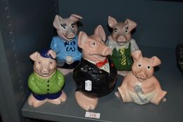 Five Wade pottery 'Natwest' piggy banks.