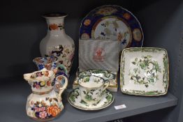 A mixed lot of vintage and antique Masons ceramics, to include Mandalay vase, Mandarin jug and