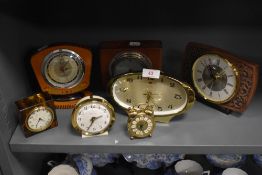A mixed lot of vintage clocks, predominantly mid century, including Smiths and Westclox.