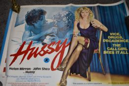 Four vintage movie posters of Adult/ erotic interest, including Helen Mirren.
