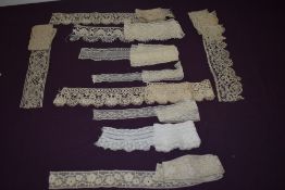 A selection of good sized pieces of antique lace edging.