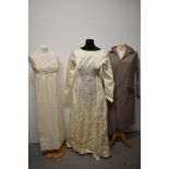 Three vintage dresses, including 1950s wedding dress and Jean Varon 'Chanelle' maxi dress, AF.