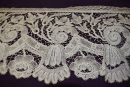 two large lengths of lace, around late 18th/early 19th century.