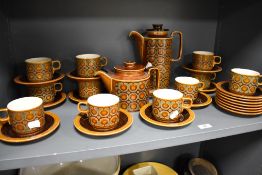 A Mid century Hornsea Pottery Bronte pattern part tea service.