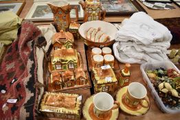 A selection of vintage Price Kensington cottage wares including teapot, butter dishes and fruit