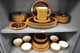 A selection of Mid Century Hornsea Pottery Bronte pattern dinner and dessert wares.