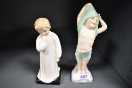 Two fine Royal Doulton figure studies including To Bed HN1805 and Darling HN1985