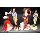 Four female figurines including Coalport Stella limited edition 398/7500, Atlantic Crossing 372/