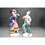 Goebel Pearly Queen & King PEG 7/B & 7A Figurines both with early back stamps.