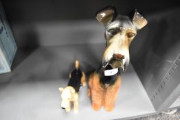 A Beswick animal study of an Airedale Terrier with a Sylvac Airedale figure
