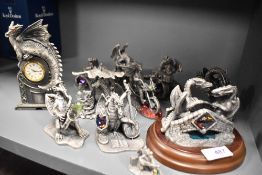 Ten fantasy Dragon figure studies by The Tudor Mint Myth and Magic series Including Out of Tune,