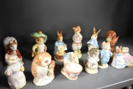 Twelve Beswick BP2 Beatrix Potter figures including Foxy Whiskered gentleman, Nutkin, Anna Maria,