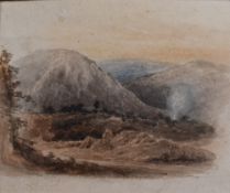 Two 19th century watercolours, landscapes, one entitled 'Studies From Nature 1820 No1' the other