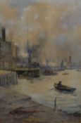 A 19th century harbour scene watercolour, baring signature H Allport and dated 1889 lower right,