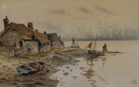 Attributed to Harold Williamson (British 1898-1972) watercolours, a pair of coastal landscapes