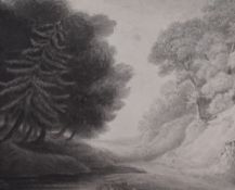 Follower of John White Abbott (British 1763-1851) a late 18th centuy monochrome watercolour, a