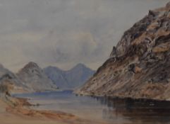 Admiral Richard Aldworth Oliver, (1811-1889), a watercolour possibly Wastwater, unsigned, 26 x 36cm,