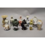 A collection of 20th century miniature Oriental style vases.