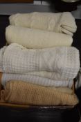Six traditional and retro gents cream pullovers/jumpers, including Arran knit, vintage Lacoste and