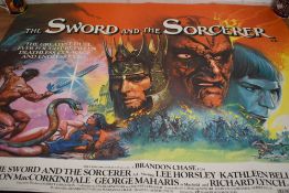 A 1982 movie poster for the 'Sword and the Sorcerer'.